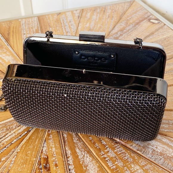EUC bebe Gunmetal Tone Clutch / Minaudière Bag - Picture 10 of 10